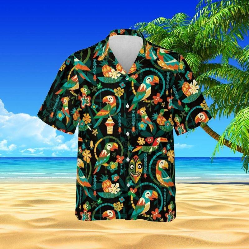 Parrot Aloha Hawaiian Shirt - Tropical Parrot Cheers Hawaiian Shirt, Tropical Flower Hawaiian Shirt For Men & Women, Parrot Lover