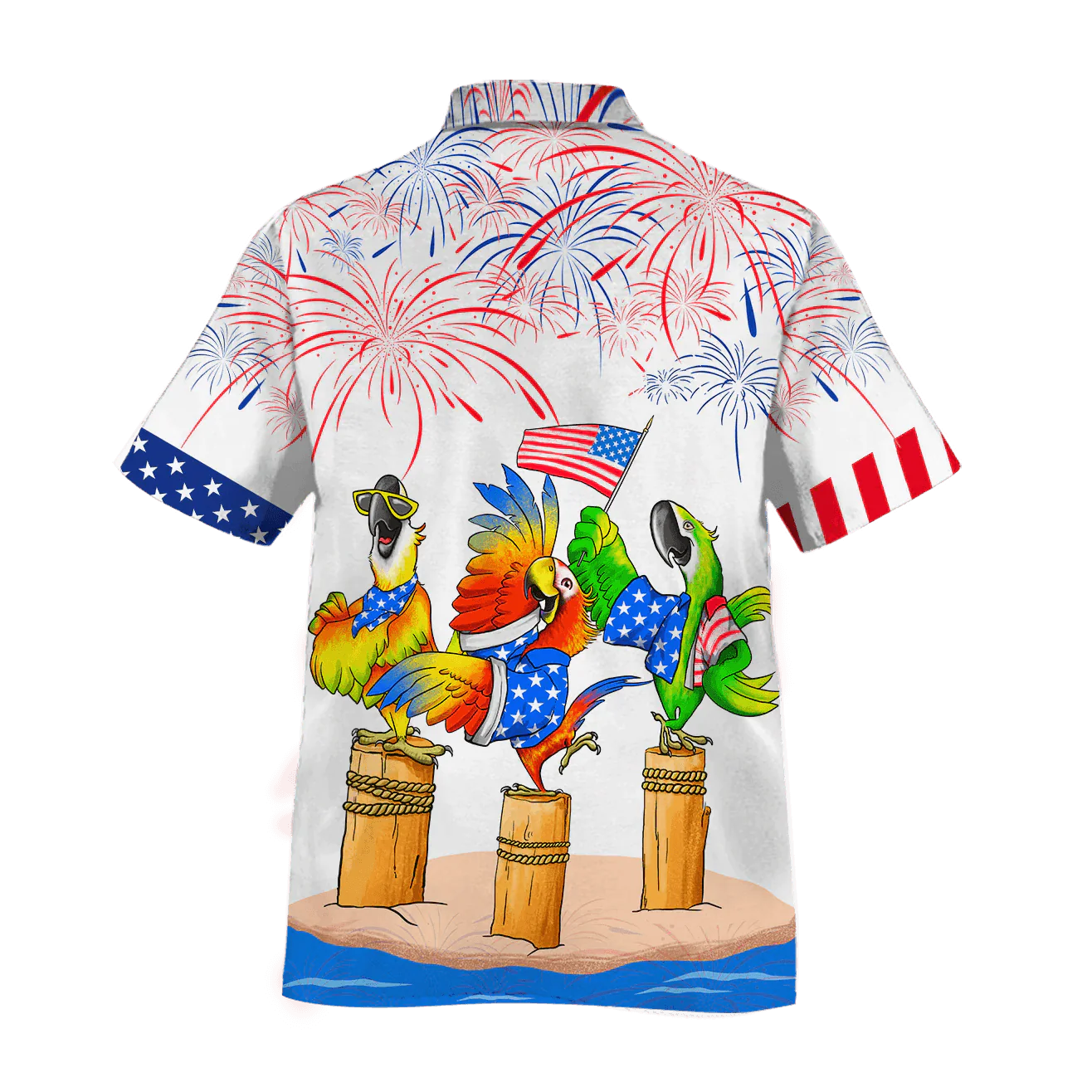 Parrot Aloha Hawaiian Shirts For Summer, Independence Day Is Coming, 4th Of July Funny USA Flag Aloha Hawaiian Shirt For Men Women, Parrot Lovers - Image 2