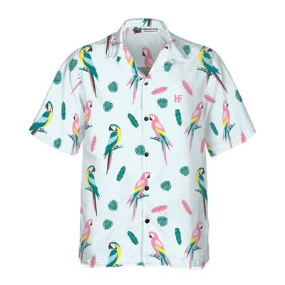 Parrot And Exotic Leaves Hawaiian Shirt, Tropical Leaves Aloha Shirt For Men - Perfect Gift For Men, Husband, Boyfriend, Friend, Family - Image 2