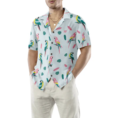 Parrot And Exotic Leaves Hawaiian Shirt, Tropical Leaves Aloha Shirt For Men - Perfect Gift For Men, Husband, Boyfriend, Friend, Family - Image 5