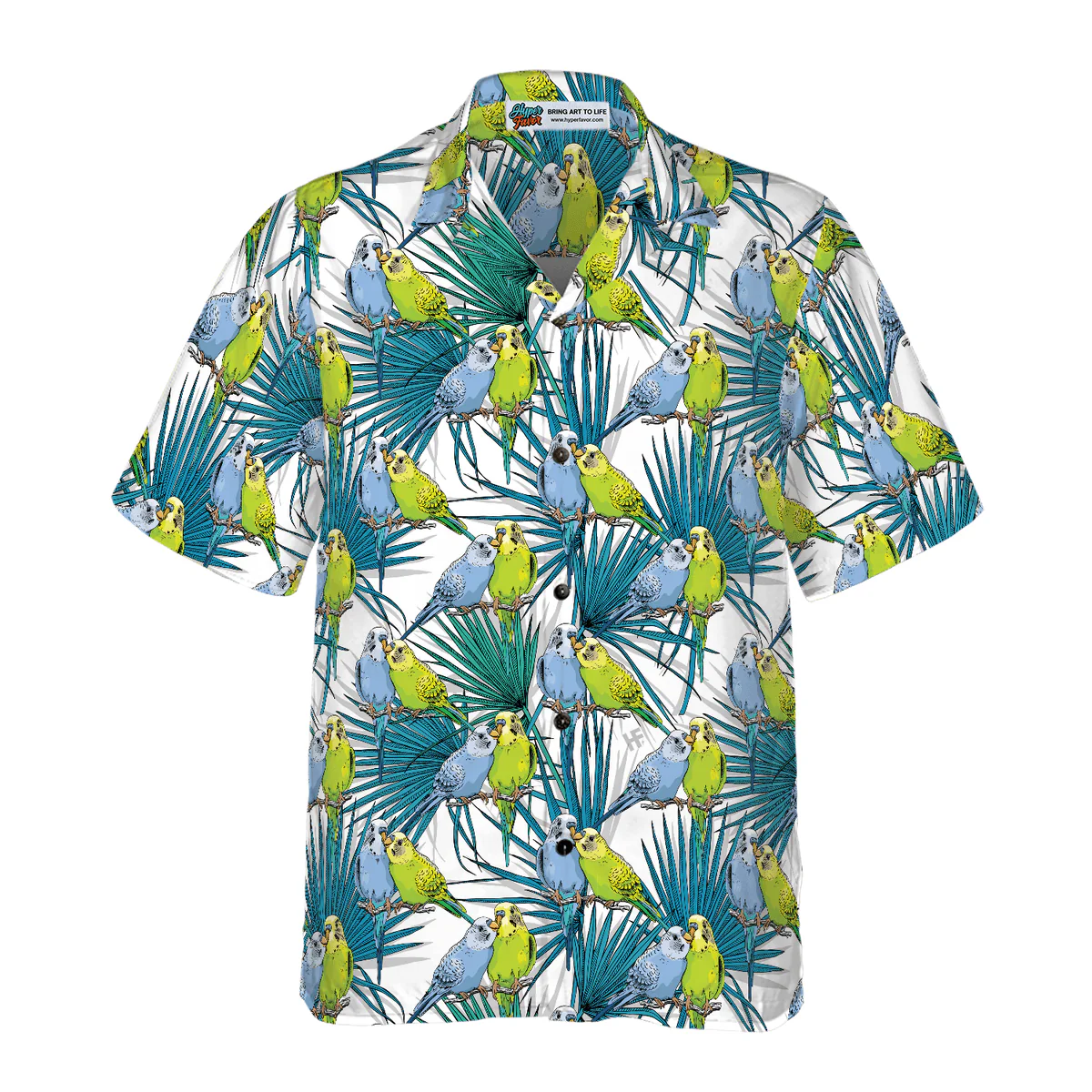 Parrot Hawaiian Shirt, Little Green Parrot, Tropical Leaves Aloha Shirt For Men - Perfect Gift For Husband, Boyfriend, Friend, Family - Image 2