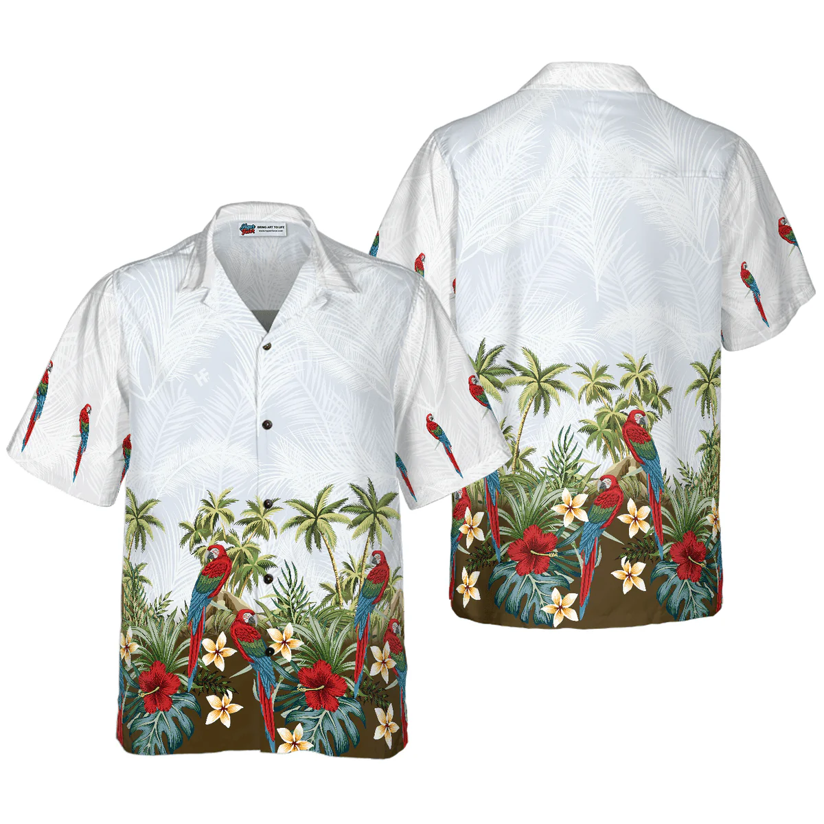 Parrot Hawaiian Shirt, Tropical Island Parrot Aloha Shirt For Men - Perfect Gift For Husband, Boyfriend, Friend, Family