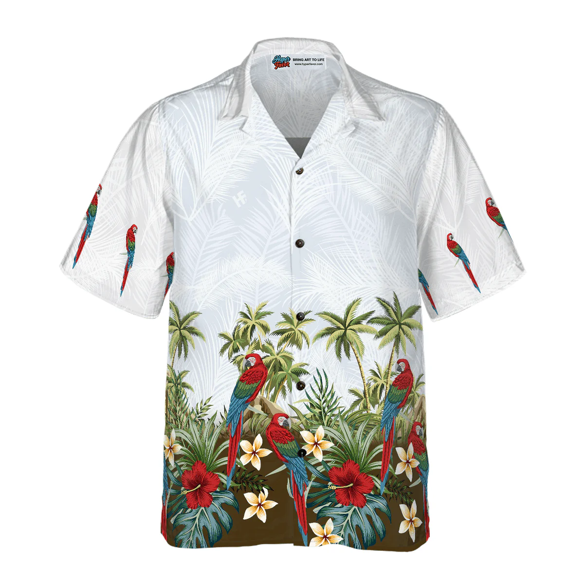 Parrot Hawaiian Shirt, Tropical Island Parrot Aloha Shirt For Men - Perfect Gift For Husband, Boyfriend, Friend, Family - Image 2