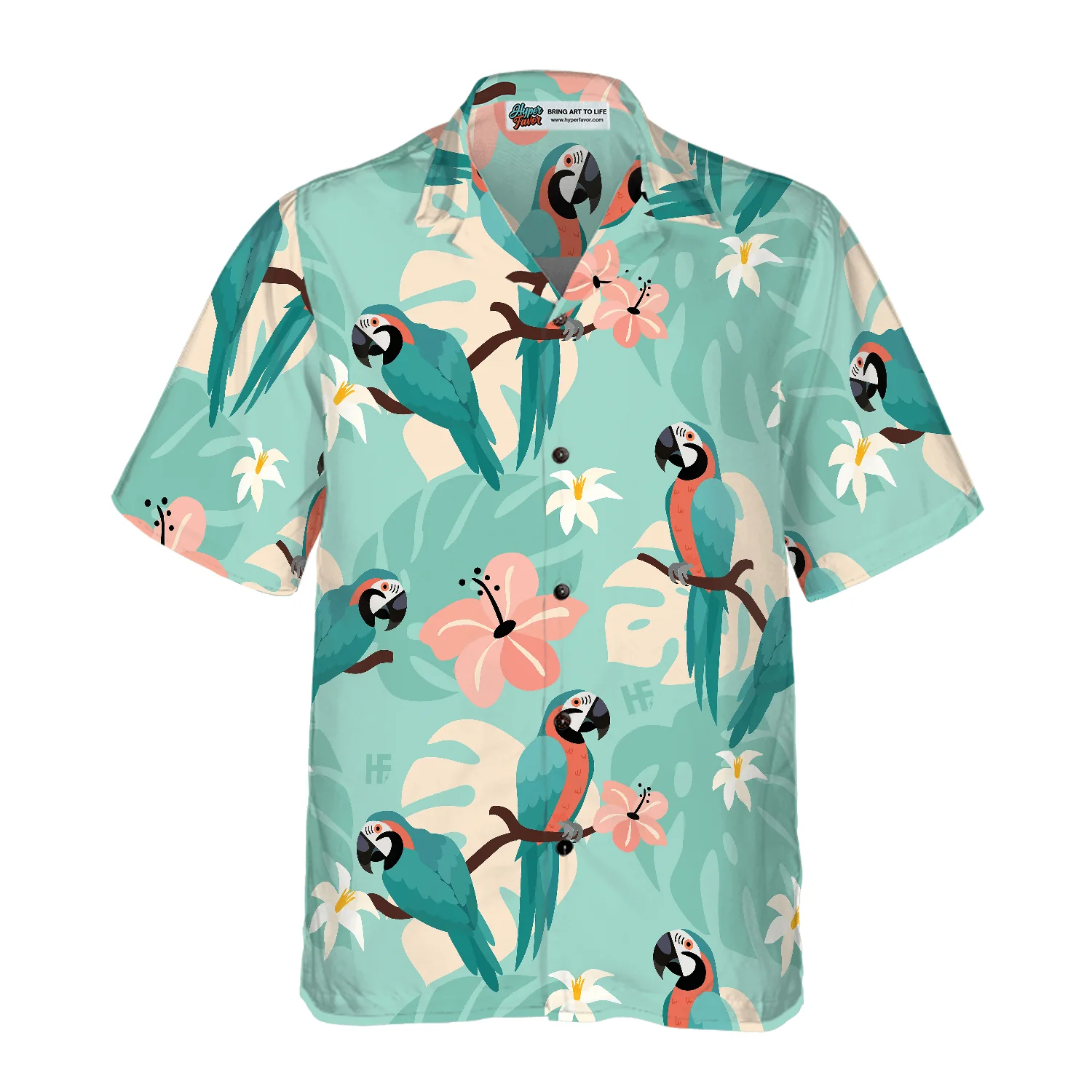 Parrots Hawaiian Shirt, Trendy Parrots And Tropical Leaves Hawaiian Shirt, Colorful Summer Aloha Shirts For Men Women, Gift For Husband, Wife, Friend - Image 3