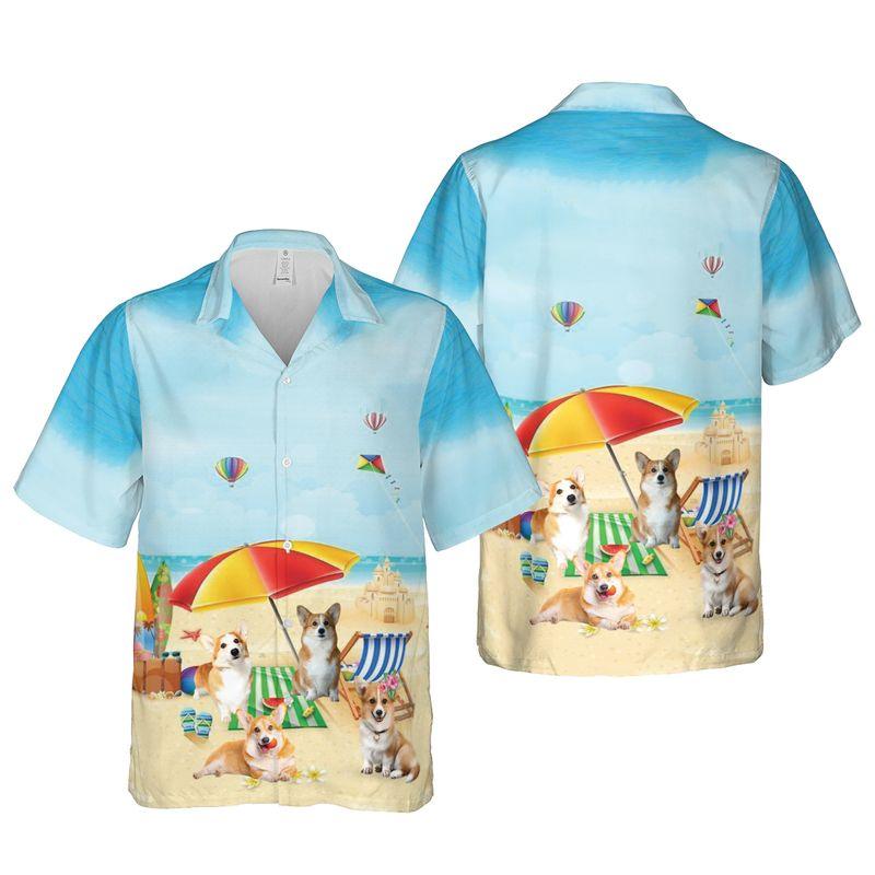 Pembroke Welsh Corgi Aloha Hawaiian Shirts For Summer, Dog Beach Picture Hawaiian Shirt For Men Women, Best Gift For Friend, Dog Lovers, Dog Mom Dad - Image 4