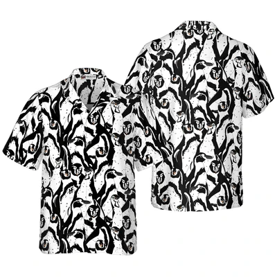 Penguin Aloha Hawaiian Shirt, Black And White Penguin Hawaiian Shirt, Funny Penguin Aloha Shirt For Men - Gift For Penguin Lovers, Friend, Family