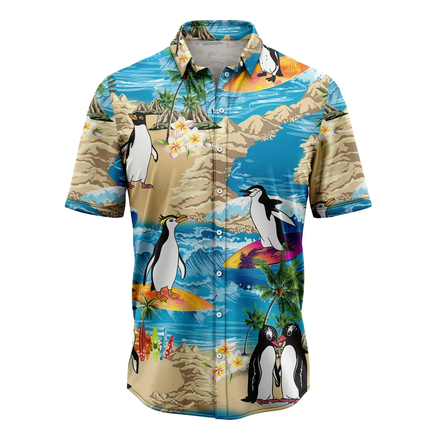 Penguin Hawaiian Shirt, Penguin Summer Vacation Aloha Shirt For Men Women - Perfect Gift For Husband, Boyfriend, Friend, Family, Wife