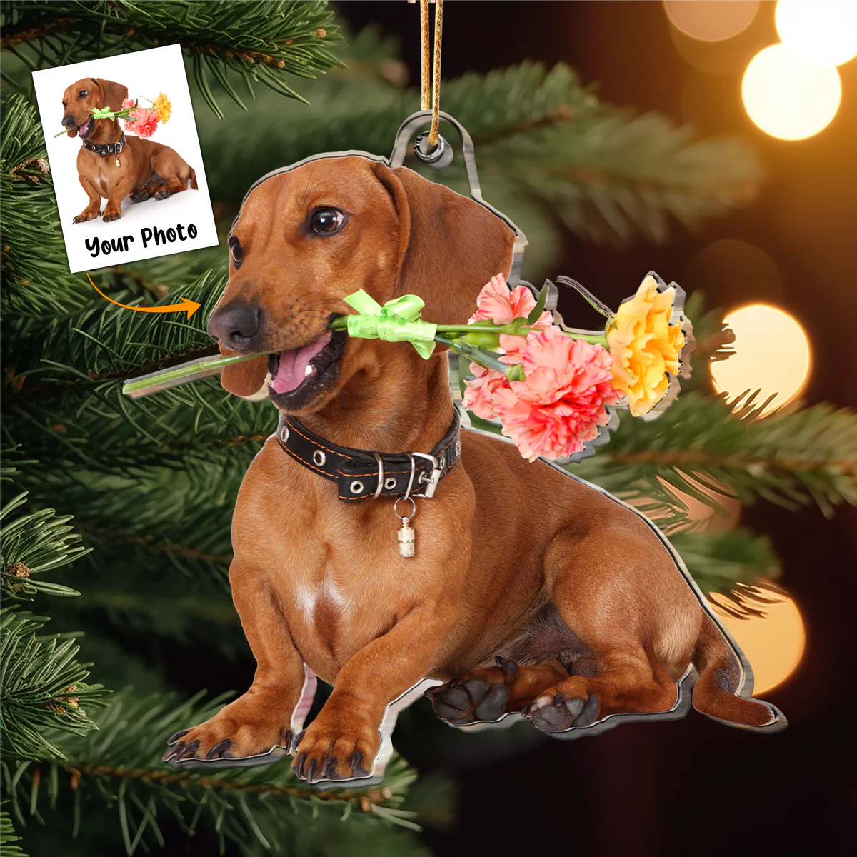 Personalized Acrylic Dog Photo Ornament, Custom Funny Dog Moment Acrylic Ornament For Christmas, Funny Dog Gift For Dog Lovers - Image 2