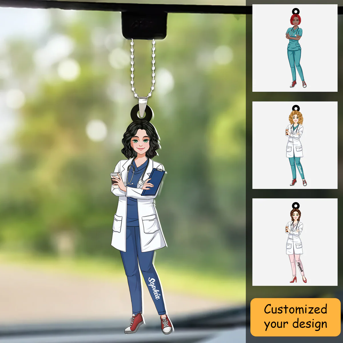 Personalized Acrylic Ornament Nurse Scrub CNA RN Healthcare Worker - Gift For Nurse, Mom, Friends - Image 3