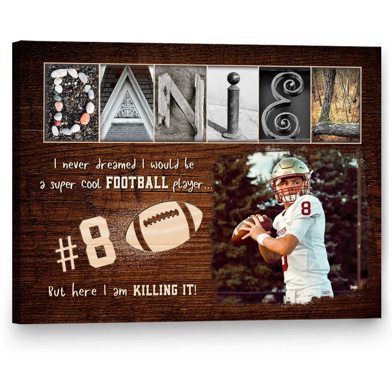 Personalized American Football Landscape Canvas - I Never Dreamed I Would Be A Super Cool Football Player Canvas For Friend, Family, Football Lover - Image 2