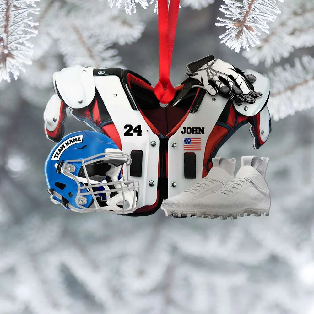 Personalized American Football Player Uniform Acrylic Ornament Gift For Football Lovers, Football Fans - Christmas Ornament Decor - Image 2