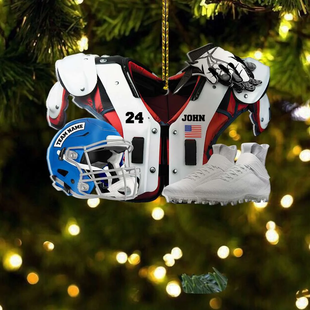 Personalized American Football Player Uniform Acrylic Ornament Gift For Football Lovers, Football Fans - Christmas Ornament Decor - Image 3