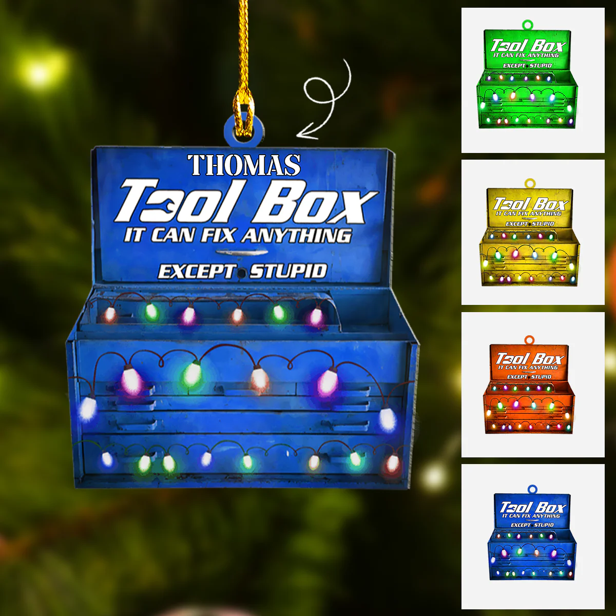 Personalized Auto Mechanic's Tool Box Flat Acrylic Ornament, Meaningful Christmas Ornament Gift For Friends, Family - Image 2
