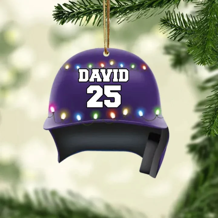 Personalized Baseball Helmet Acrylic Christmas Ornament, Custom Baseball Acrylic Ornament For Baseball Lovers - Image 4