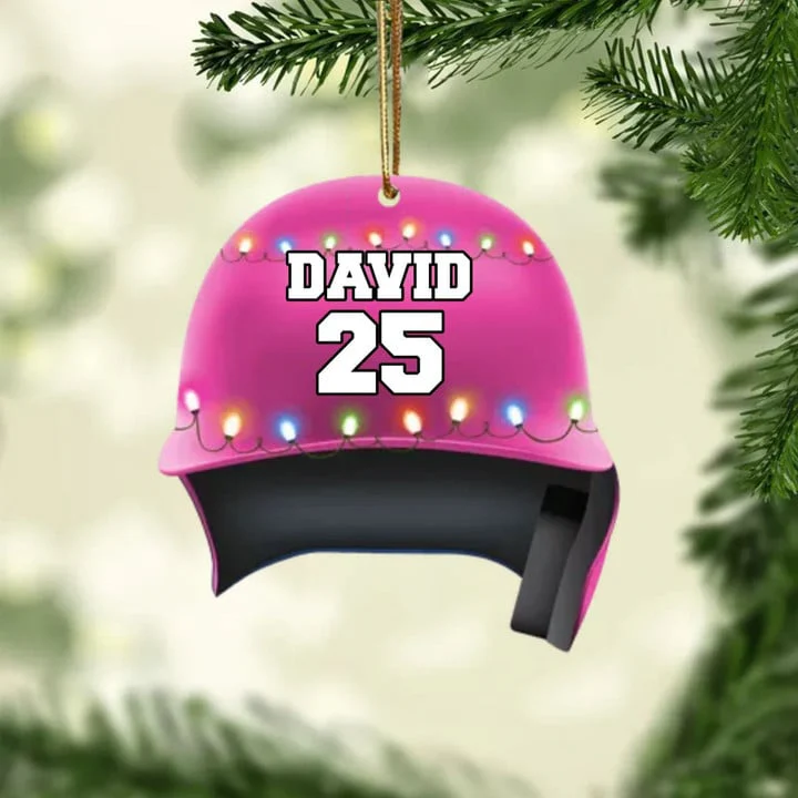Personalized Baseball Helmet Acrylic Christmas Ornament, Custom Baseball Acrylic Ornament For Baseball Lovers - Image 5
