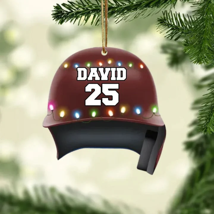 Personalized Baseball Helmet Acrylic Christmas Ornament, Custom Baseball Acrylic Ornament For Baseball Lovers - Image 6