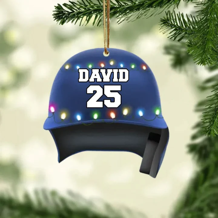 Personalized Baseball Helmet Acrylic Christmas Ornament, Custom Baseball Acrylic Ornament For Baseball Lovers - Image 7