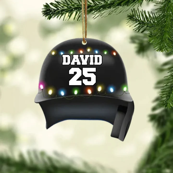 Personalized Baseball Helmet Acrylic Christmas Ornament, Custom Baseball Acrylic Ornament For Baseball Lovers - Image 8