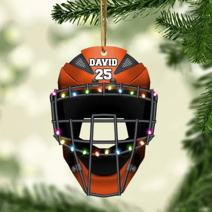 Personalized Baseball Helmet Acrylic Christmas Ornament, Customized Baseball Acrylic Ornament For Baseball Lovers - Christmas Hanging Tree - Image 3
