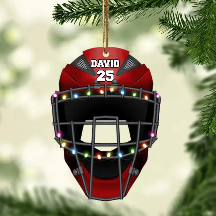 Personalized Baseball Helmet Acrylic Christmas Ornament, Customized Baseball Acrylic Ornament For Baseball Lovers - Christmas Hanging Tree - Image 8