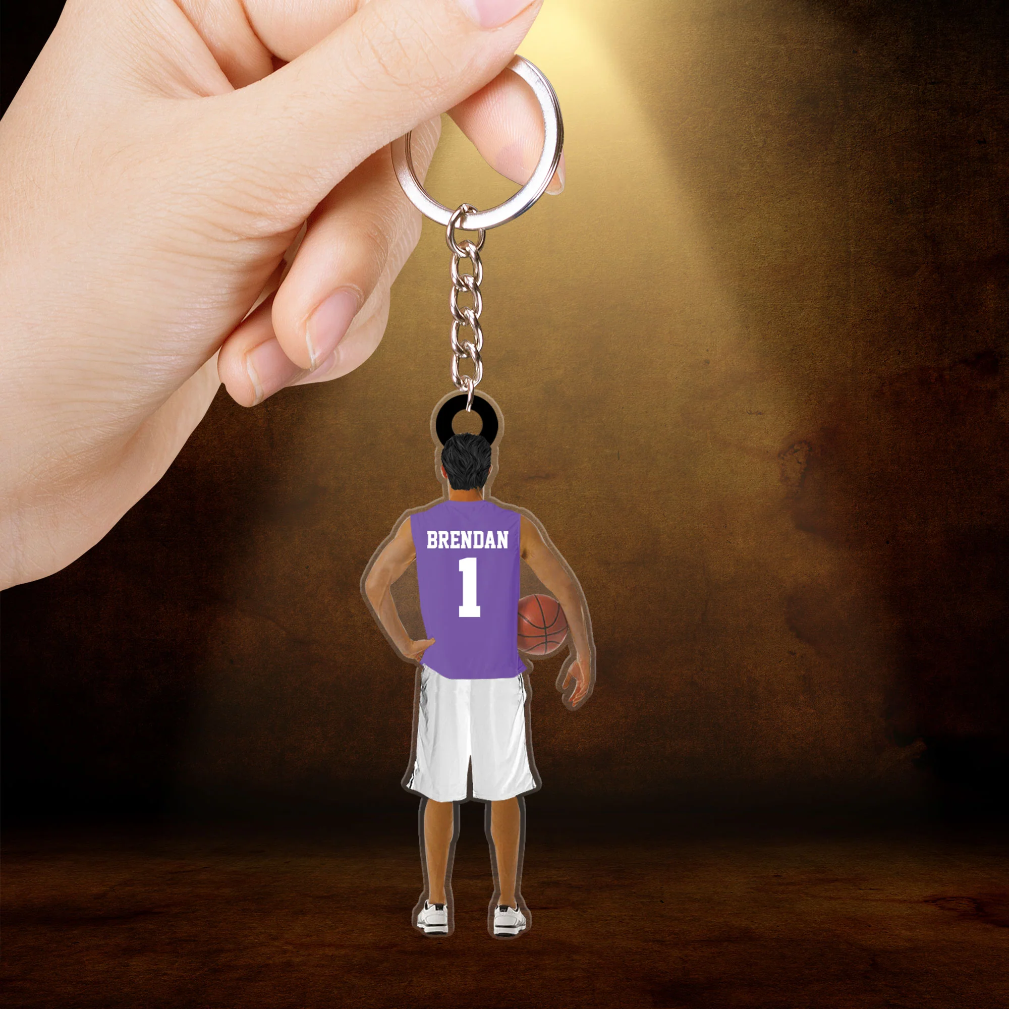 Personalized Basketball Man, Basketball Boy Holding Christmas Acrylic Keychain, Basketball Team Gift For Basketball Lovers - Image 4