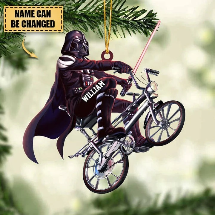 Personalized Biker Acrylic Christmas Ornament , Custom Name Biker Acrylic Ornament - Gift For Bikers, Bike Lovers