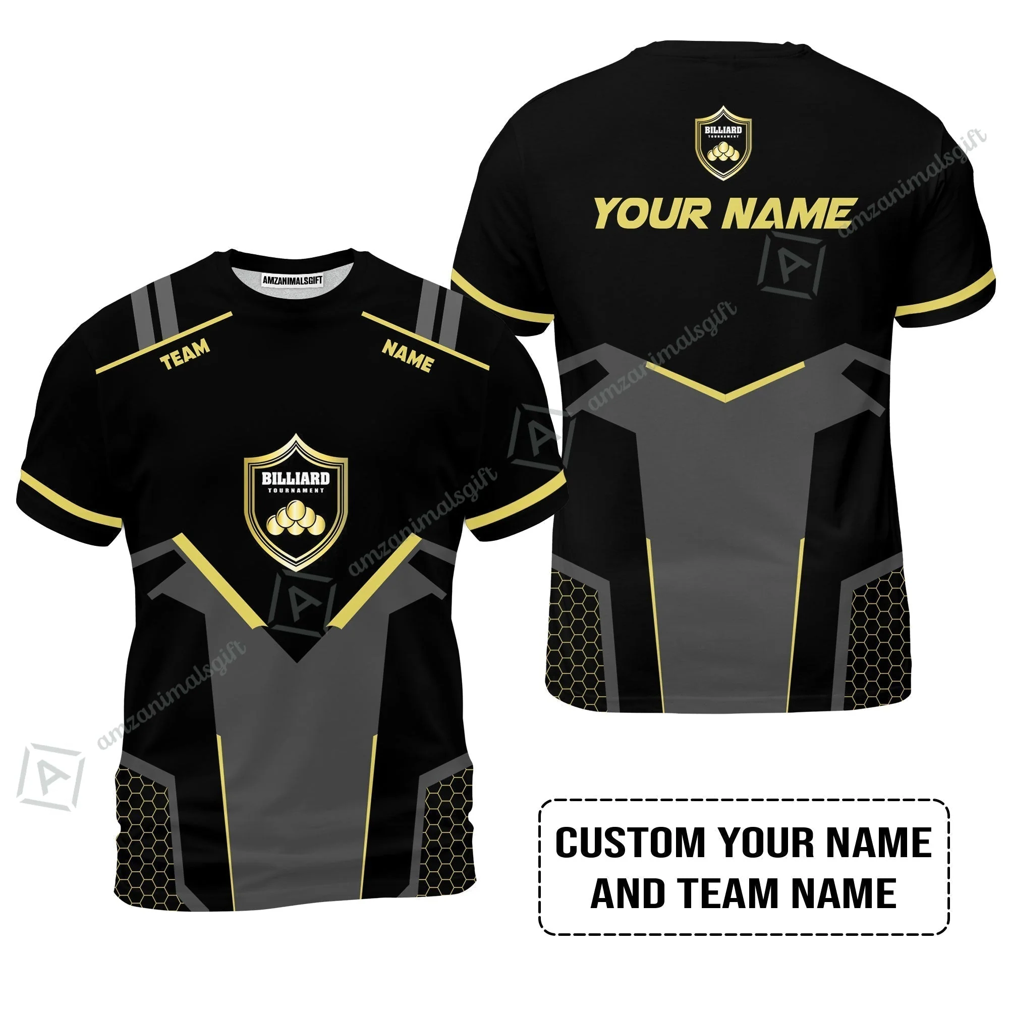 Personalized Billiards Hawaiian Shirt, Golden Team Billiards Team Custom Hawaiian Shirt - Image 8