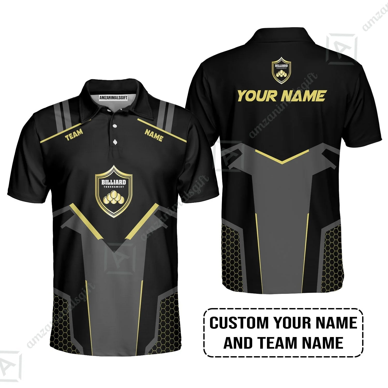 Personalized Billiards Hoodie, Golden Team Billiards Team Custom Shirt For Men Hoodie - Image 4