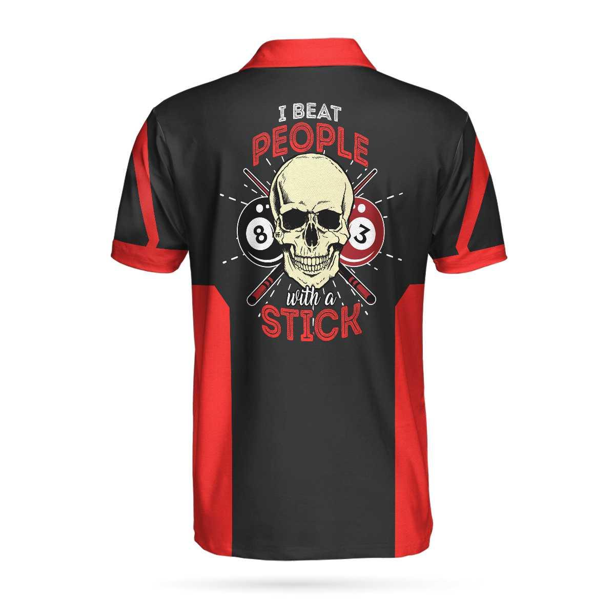 Personalized Billiards In Red Custom Polo Shirt, Personalized Billiards Shirt For Men, Best Gift For Men, Gift For Billiards Lovers - Image 2