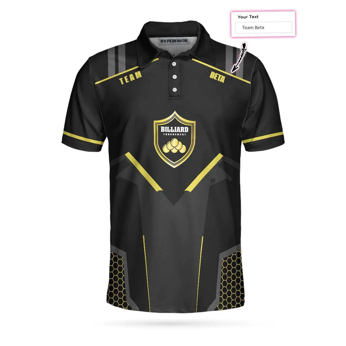Personalized Billiards Men Polo Shirt, Golden Team Billiards Team Custom Shirt For Men, Best Custom Billiards Gift - Image 4