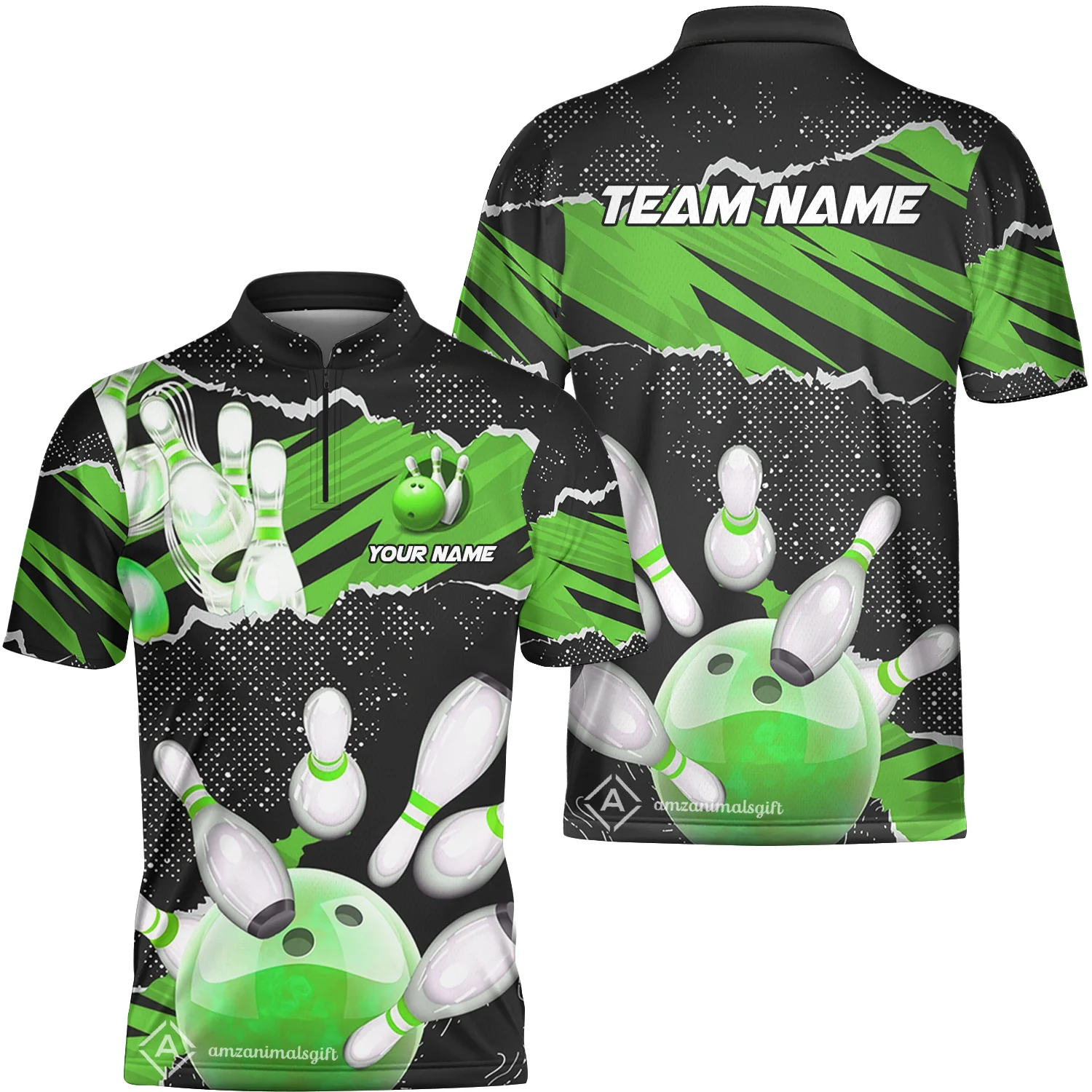 Personalized Bowling Team Jerseys, Bowling Uniforms Ball & Pins Sport Pattern Multicolor Options Custom Name And Team Name - Image 3