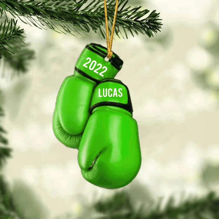 Personalized Boxing Glove Acrylic Christmas Ornament - Housewarming Gift, Sports Lover, UFC Decor Gift - Image 2