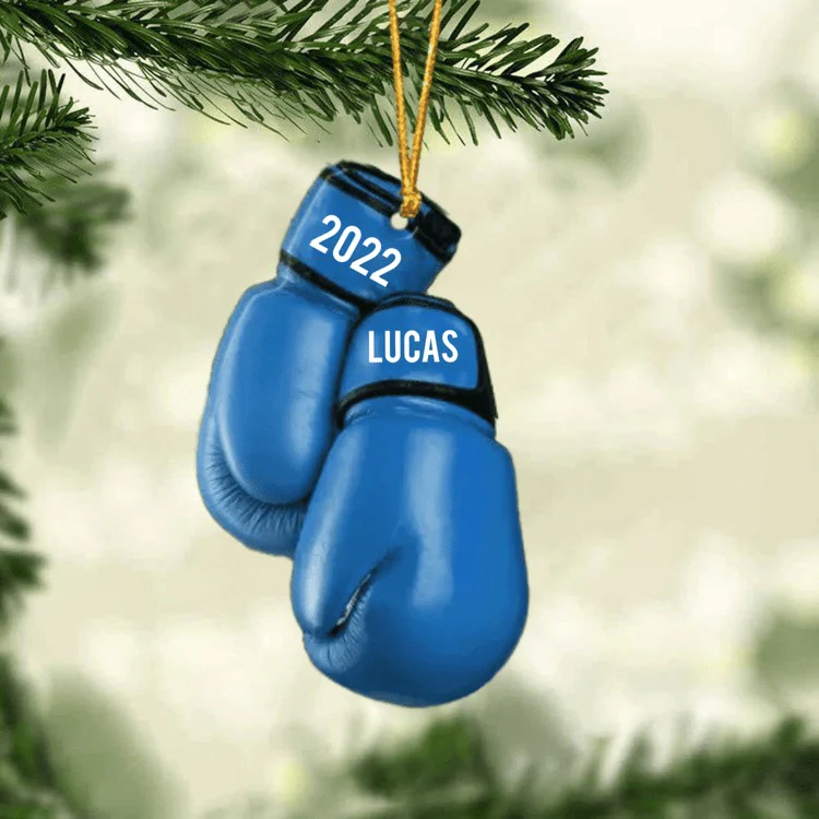 Personalized Boxing Glove Acrylic Christmas Ornament - Housewarming Gift, Sports Lover, UFC Decor Gift - Image 3