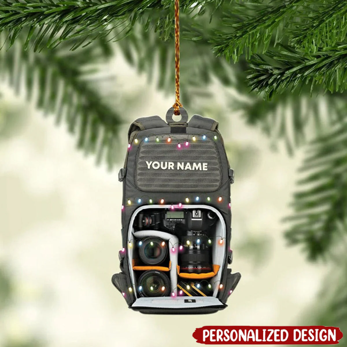 Personalized Camera Bag Flat Acrylic Ornament, Ornament Gift For Son, Daughter, Family, Friends, Photography Lovers - Image 2