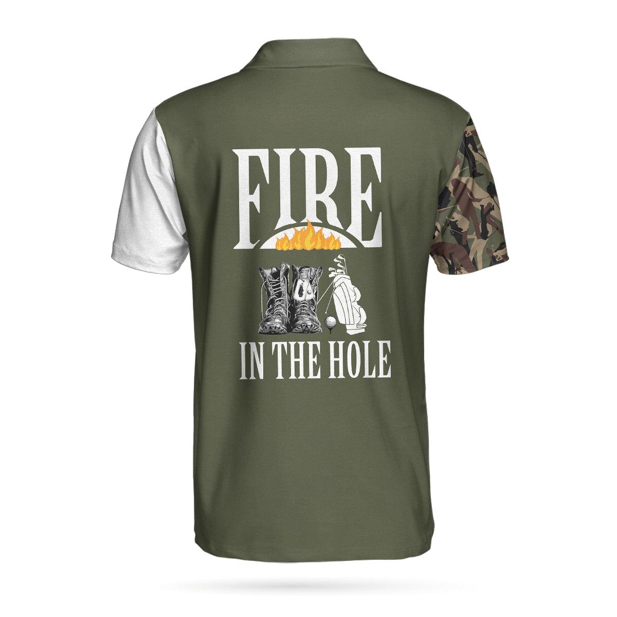 Men Golf Polo Shirt - Personalized Camouflage Veteran Men Polo Shirt, Fire In The Hole Veteran Custom Shirt For Veteran Golfers, Customized Golf Gift For Patriot - Image 5