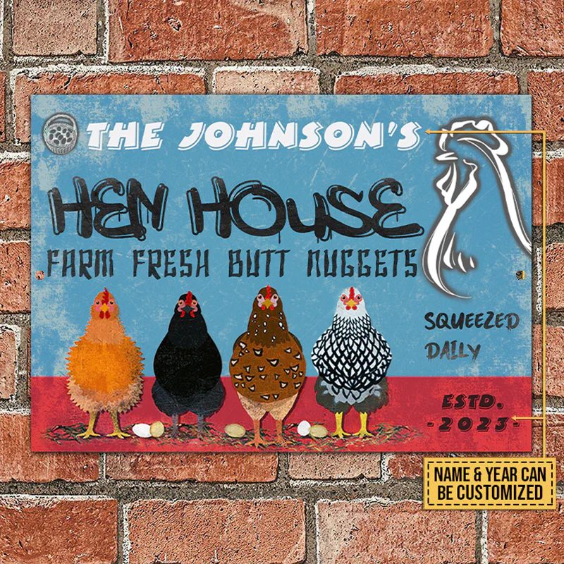Personalized Chicken Hen House Metal Signs, Farm Fresh Metal Signs, Chicken Signs For Farm Decoration - Image 2