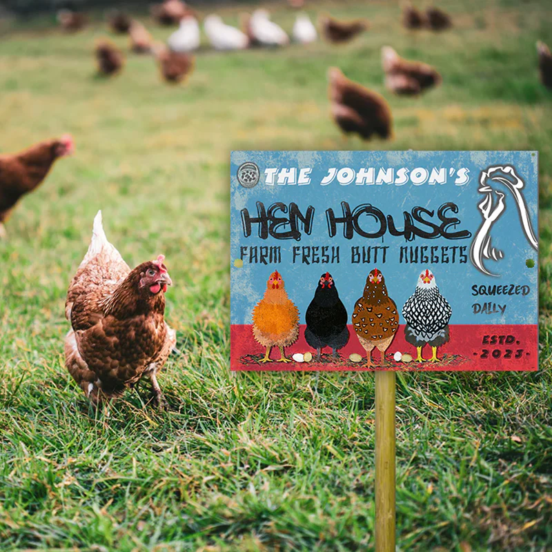 Personalized Chicken Hen House Metal Signs, Farm Fresh Metal Signs, Chicken Signs For Farm Decoration - Image 3
