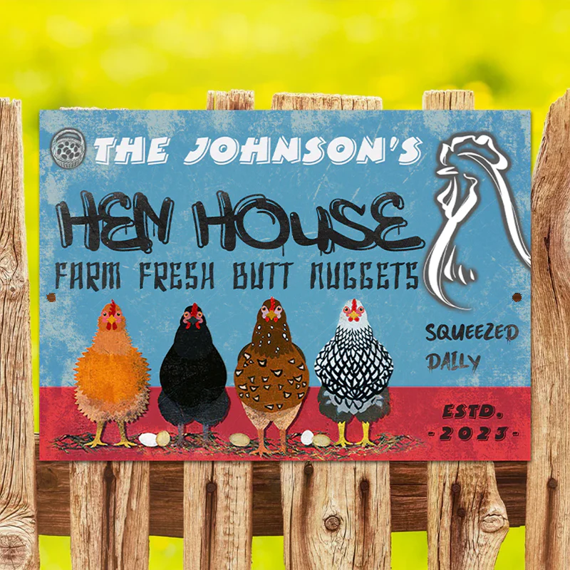 Personalized Chicken Hen House Metal Signs, Farm Fresh Metal Signs, Chicken Signs For Farm Decoration - Image 7