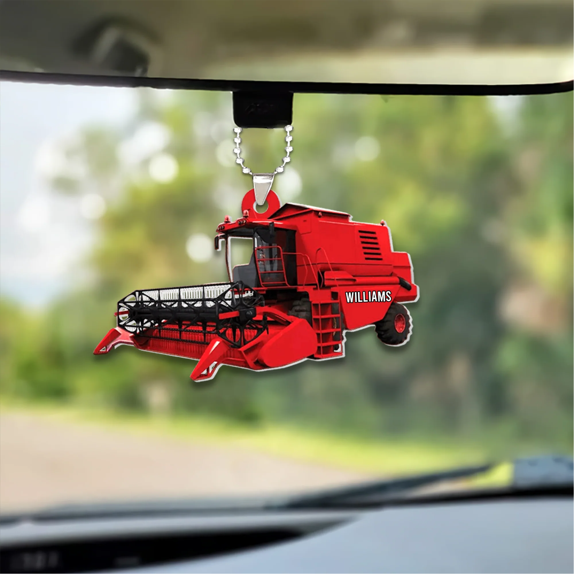 Personalized Combine Harvester Flat Acrylic Ornament, Christmas Ornament Gift For Grandson, Son, Friends - Image 3
