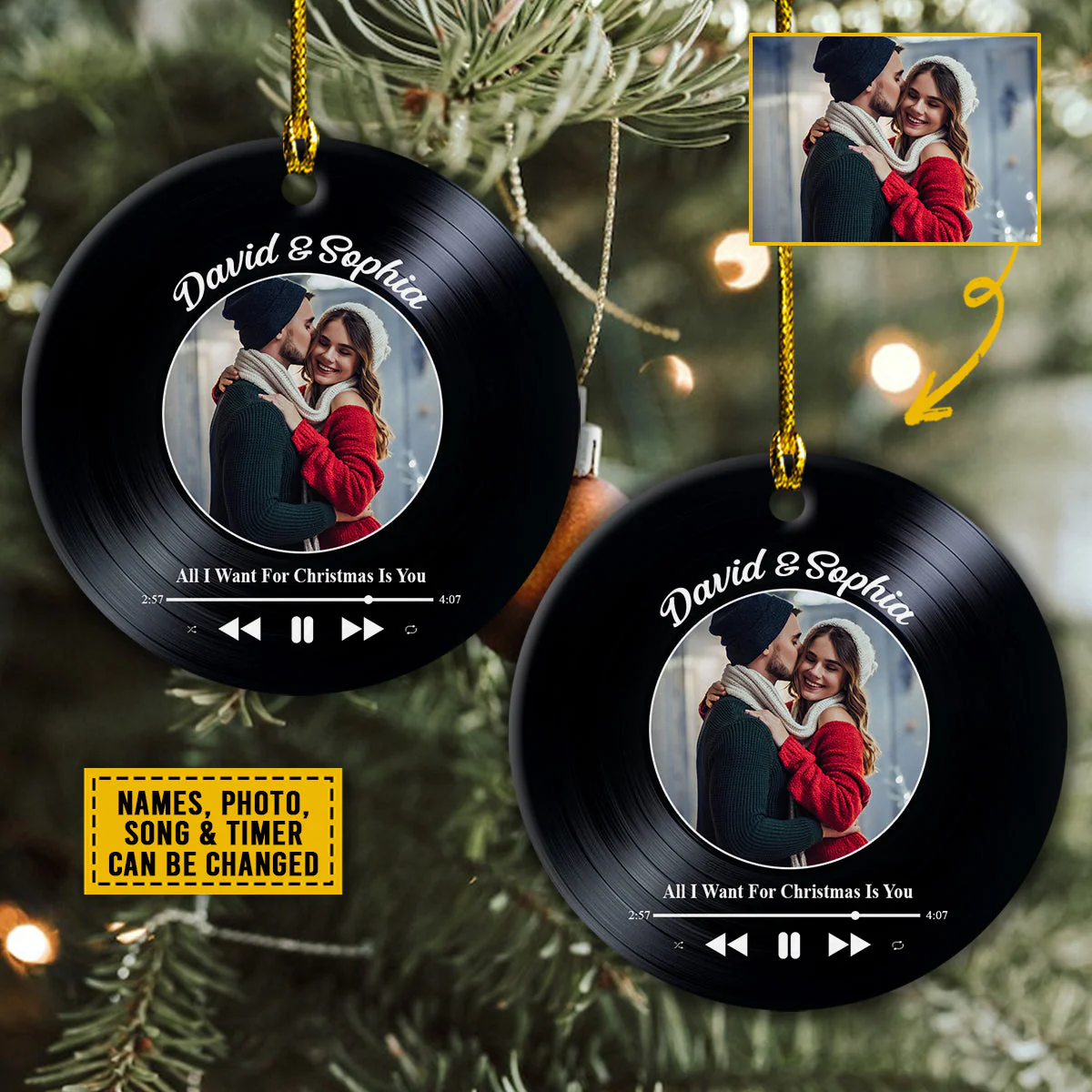 Personalized Couple Ceramic Christmas Ornament - All I Want For Christmas Is You Ceramic Ornament, Perfect Gift For Couple, Holiday Decor - Image 2