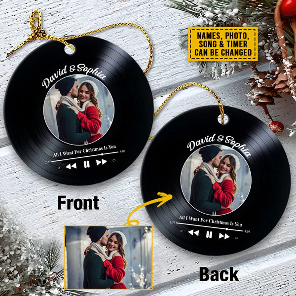 Personalized Couple Ceramic Christmas Ornament - All I Want For Christmas Is You Ceramic Ornament, Perfect Gift For Couple, Holiday Decor - Image 3