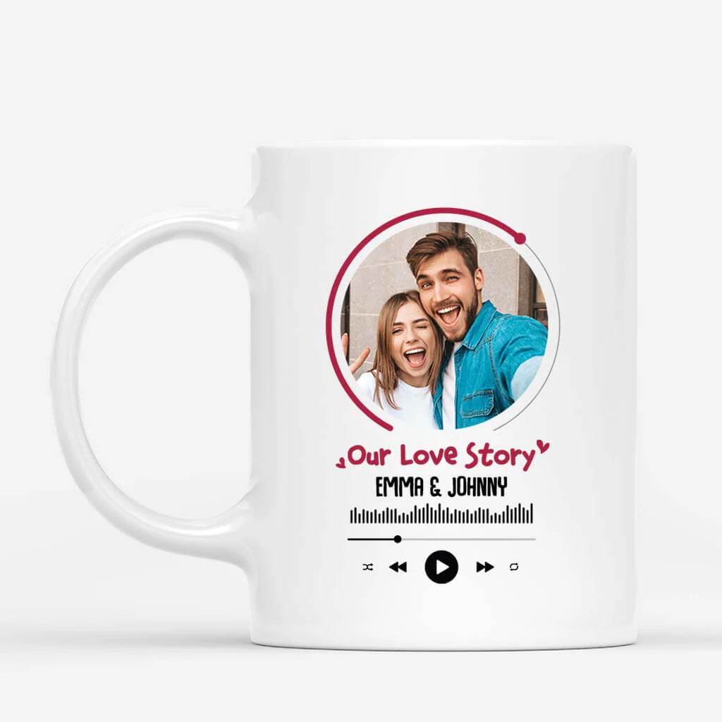 Personalized Couple Mug - Customized Your Heartbeat Is My Favorite Song Mug, Best Valentine Gift For Couple - Image 2