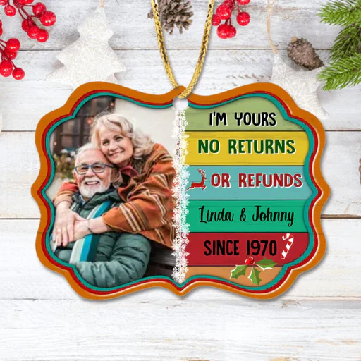 Personalized Couple Photo Aluminum Ornament, Customized Parents Photo Aluminum Ornament - Best Gift For Couple, Anniversary - Image 2