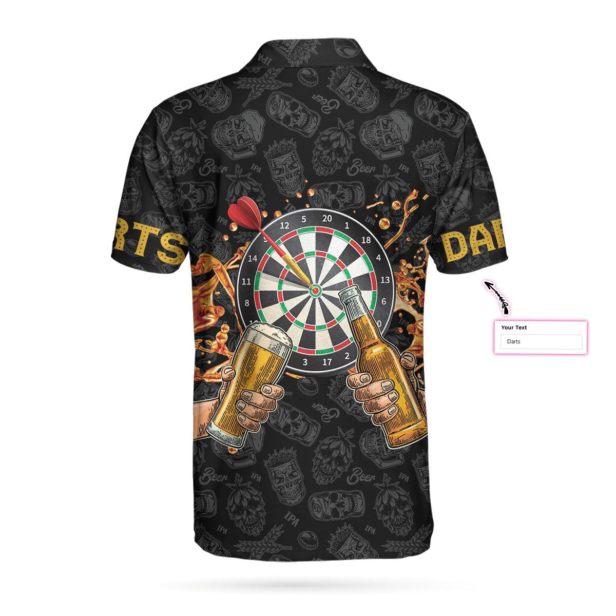 Personalized Darts And Beer Lover Shirt For Men Custom Polo Shirt, Personalized Dart Shirt For Men Polo Style Dart Shirt, Bets Gift For Men Dart - Image 2