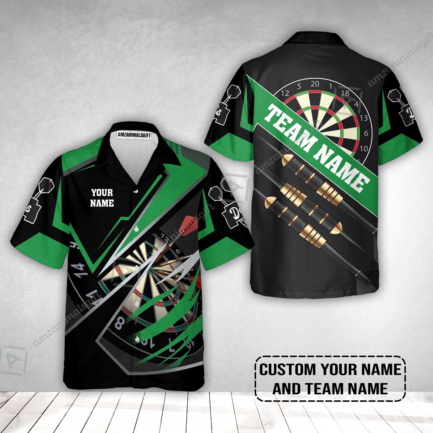 Personalized Darts Hawaiian Shirt - Custom Name & Team Name Darts Hawaiian Shirt - Image 2