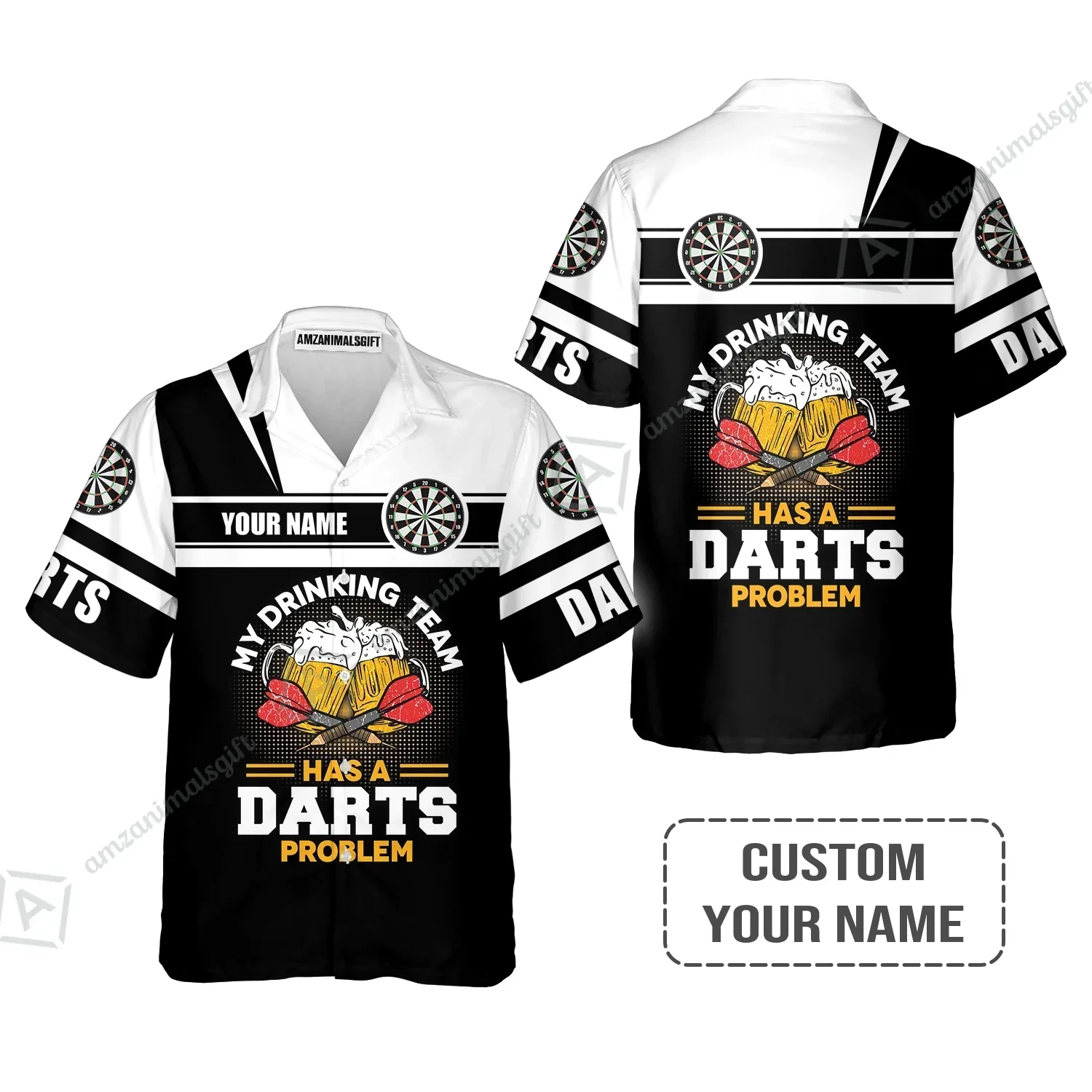 Personalized Darts Hawaiian Shirt, My Drinking Team Has Darts Problem Shirt For Men And Women, Perfect Outfit For Darts Lovers, Darts Players - Image 2