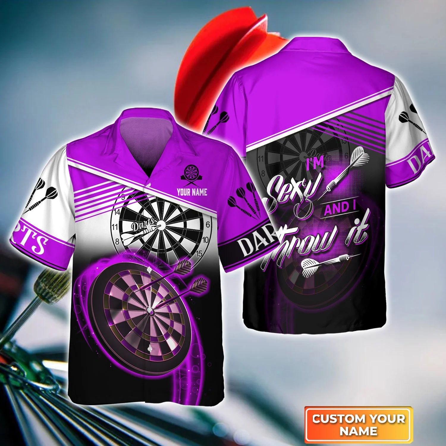 Personalized Darts Hoodie, Darts Purple Color Customized Shirt I'm Sexy And I Throw It, Outfits For Darts Players, Darts Team - Image 6