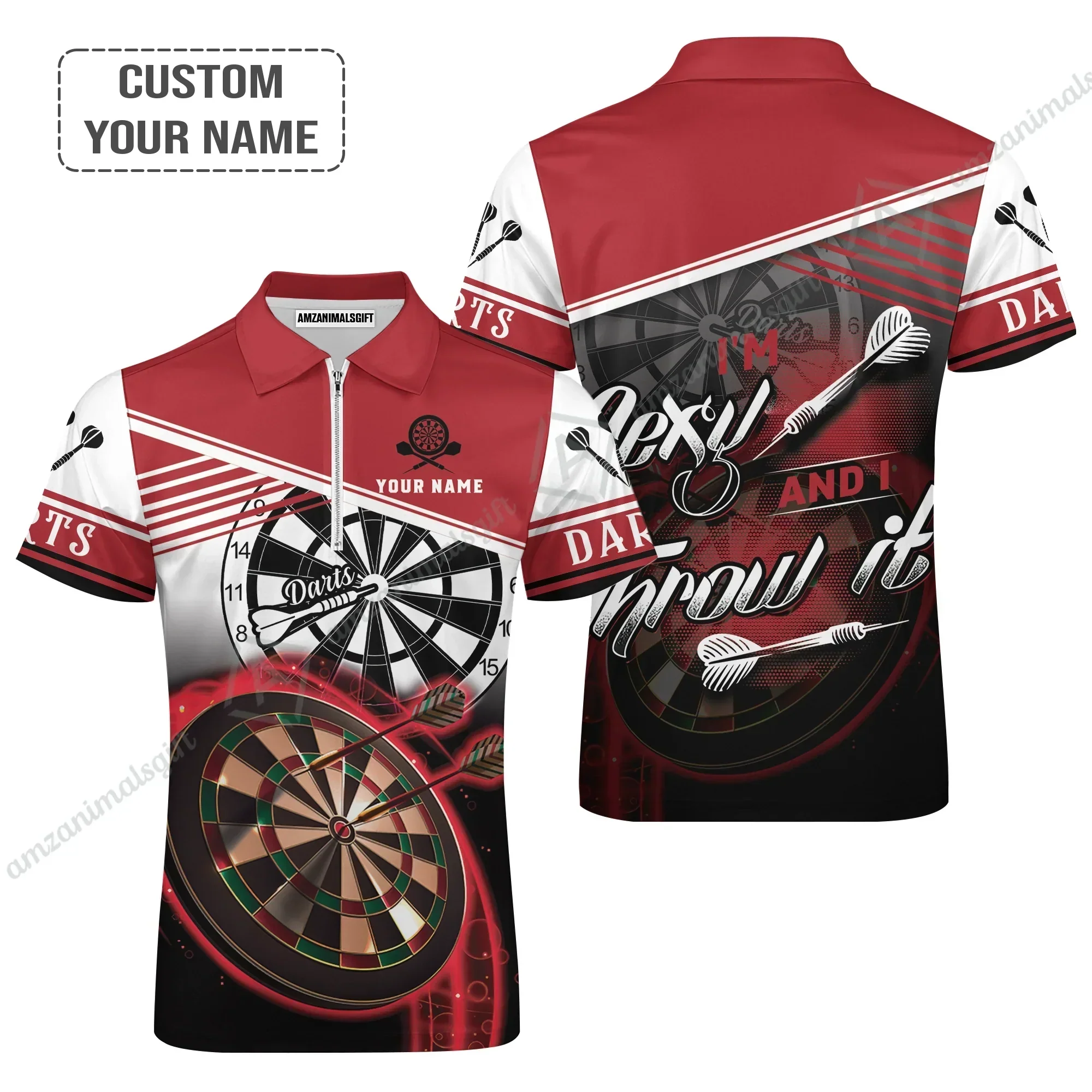 Personalized Darts Hoodie, Darts Red Color Custom Hoodie I'm Sexy And I Throw It, Outfits For Darts Players, Darts Team - Image 4