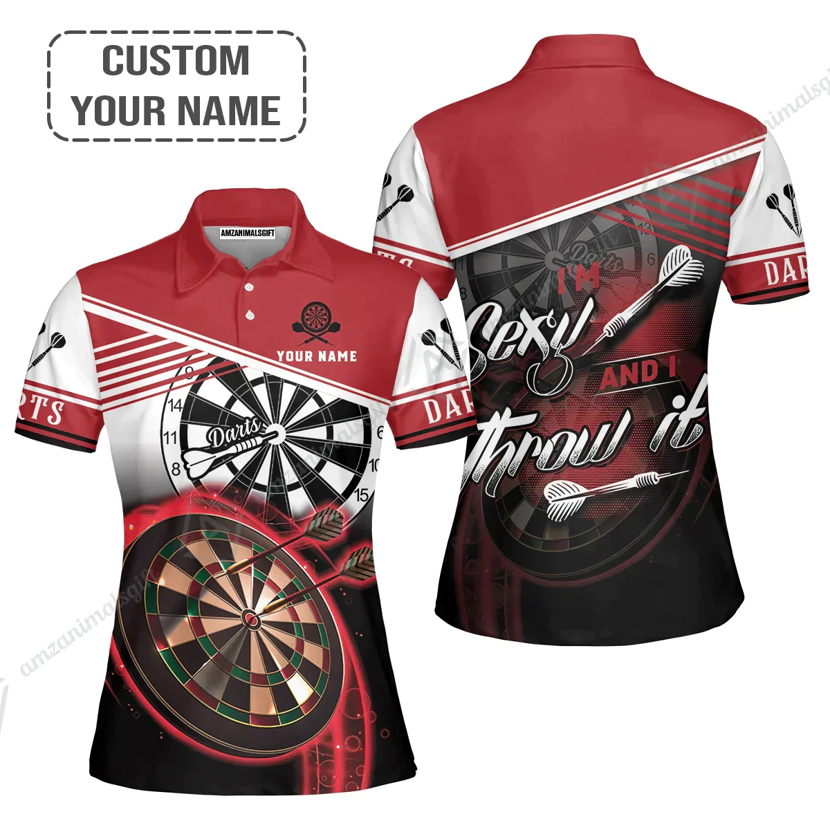 Personalized Darts Hoodie, Darts Red Color Custom Hoodie I'm Sexy And I Throw It, Outfits For Darts Players, Darts Team - Image 5