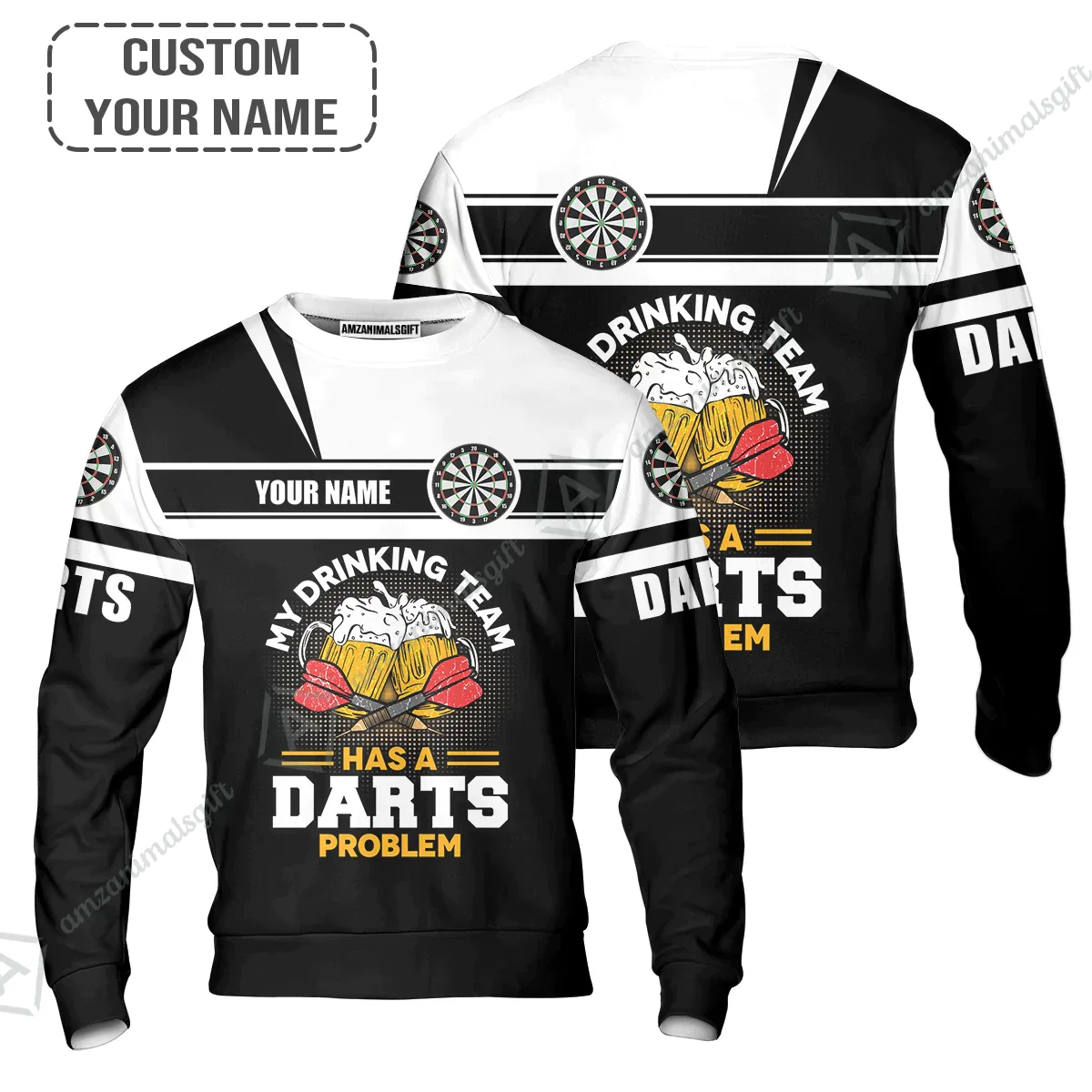 Personalized Darts Hoodie, My Drinking Team Has Darts Problem Shirt For Men And Women, Perfect Outfit For Darts Lovers, Darts Players - Image 7